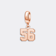 Custom Silver Sports Number Charm Pendant for Bracelet