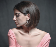 Initial Charm Earrings in Heart Shape - Personalized Letter Jewelry for Her