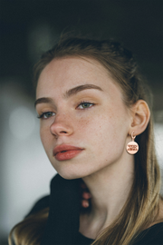 Unique Silver Monogrammed Earrings - Circle Pendant Tailored Custom Design