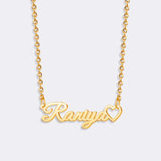 Custom Name Open Heart Necklace, Personalized Birthstone Necklace