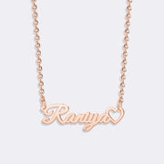 Custom Name Open Heart Necklace, Personalized Birthstone Necklace