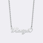 Custom Name Open Heart Necklace, Personalized Birthstone Necklace