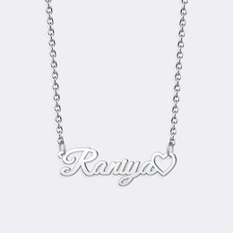 Custom Name Open Heart Necklace, Personalized Birthstone Necklace