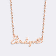 Custom Name Open Heart Necklace, Personalized Script Name Chain Necklace