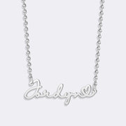 Custom Name Open Heart Necklace, Personalized Script Name Chain Necklace