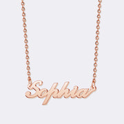 Custom Name 925 Sterling Silver Necklace, Stainless Steel Heart Chain