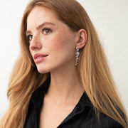 Birthflower Earrings with Custom Name , Custom Jewelry Gift Personalized Hoop Dangle Earrings