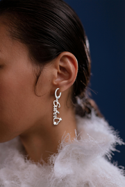 Sweet Dangle Earrings with Heart,Custom Name Drop Earrings for Gift