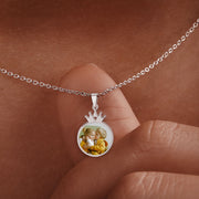 Custom Crown Photo Necklace,Personalized Gift Gold Pendant