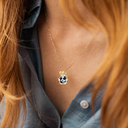 Custom Dog Paw Pendant Photo Necklace with Angel Wing Charm,Memorial Pet Dog Cat Gift