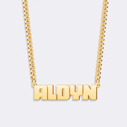 Custom Name Plated Necklace, Bold Name Pendant Necklace Jewelry