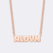 Custom Name Plated Necklace, Bold Name Pendant Necklace Jewelry