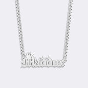 Custom Crown Name Necklace, Stylish Name Plate Pendant Necklace,