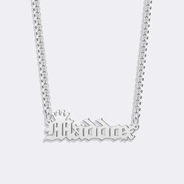 Custom Crown Name Necklace, Stylish Name Plate Pendant Necklace,