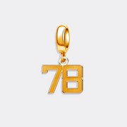 Custom Sports Number Charm Pendant for Bracelet