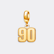 Custom Gold Sports Number Charm Pendant for Bracelet