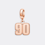 Custom Gold Sports Number Charm Pendant for Bracelet