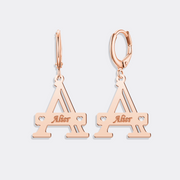 Custom Monogram Letter Earrings - Elegant Initial Drop for Her
