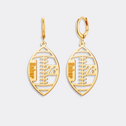 Personalized Football Earrings - Stylish Sports Jewelry for Sports Lovers