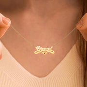 Personalized Name Birthstone Necklace, Adjustable Custom Name Chain Necklace