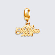 Custom Zodiac Sign Name Charm Pendant for Bracelets