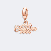 Custom Zodiac Sign Name Charm Pendant for Bracelets