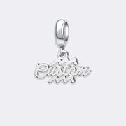 Custom Zodiac Sign Name Charm Pendant for Bracelets