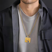 Custom Jersey Number Necklace, Sports Player Adjustable Pendant Necklace