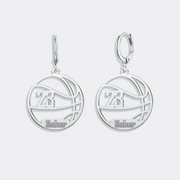 Personalized Basketball Earrings - Customizable Sports Charm Design for Women Men