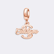 Custom Zodiac Sign Name Charm Pendant for Bracelets