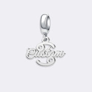 Custom Zodiac Sign Name Charm Pendant for Bracelets