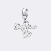 Custom Zodiac Sign Name Charm Pendant for Bracelets