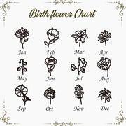 Birthflower Earrings with Custom Name , Custom Jewelry Gift Personalized Hoop Dangle Earrings