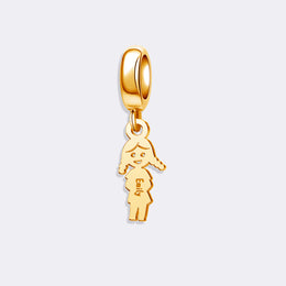 Custom Gold Girl Doll Pendant Charm with Name for Bracelet