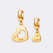 Custom Double Heart Name Pendant Charm for Bracelets