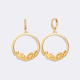 Custom Name Hoop Dangle Earrings – Personalized Statement Jewelry