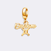 Custom Zodiac Sign Name Charm Pendant for Bracelets