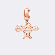 Custom Zodiac Sign Name Charm Pendant for Bracelets