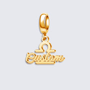 Custom Zodiac Sign Name Charm Pendant for Bracelets