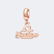 Custom Zodiac Sign Name Charm Pendant for Bracelets