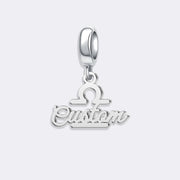 Custom Zodiac Sign Name Charm Pendant for Bracelets