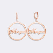 Custom Name Circle Earrings, Durable Hoop Earrings For Women