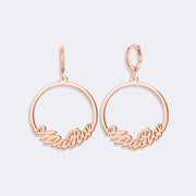 Custom Name Hoop Dangle Earrings – Personalized Statement Jewelry