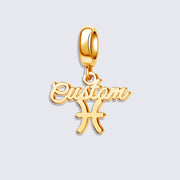 Custom Zodiac Sign Name Charm Pendant for Bracelets