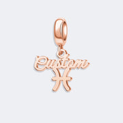 Custom Zodiac Sign Name Charm Pendant for Bracelets