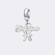 Custom Zodiac Sign Name Charm Pendant for Bracelets