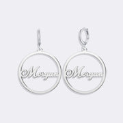 Custom Name Circle Earrings, Durable Hoop Earrings For Women