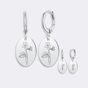 Custom Birthflower Earrings, Durable Stylish Drop Earrings For Women