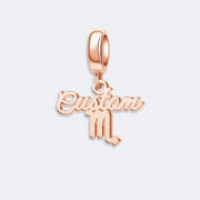 Custom Zodiac Sign Name Charm Pendant for Bracelets