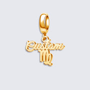 Custom Zodiac Sign Name Charm Pendant for Bracelets